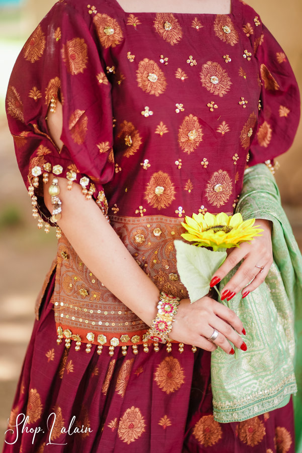 Marjan Maroon-Three Piece Suit